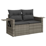 Set Divani da Giardino 13 pz con Cuscini Grigio in Polyrattan