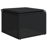 Set Divani da Giardino 5 pz con Cuscini in Polyrattan Nero