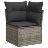 Set Divano da Giardino 6 pz con Cuscini Grigio in Polyrattan