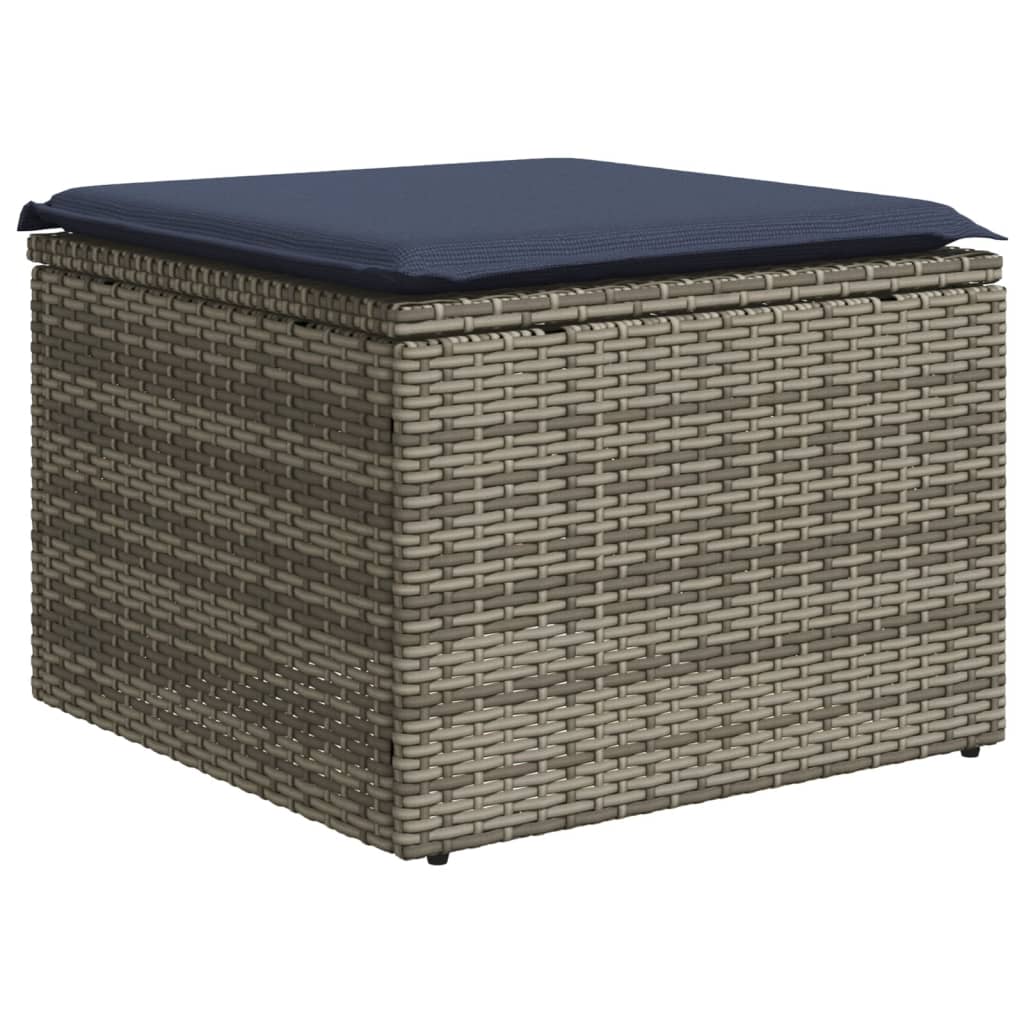 Set Divani da Giardino 10pz con Cuscini in Polyrattan Nero