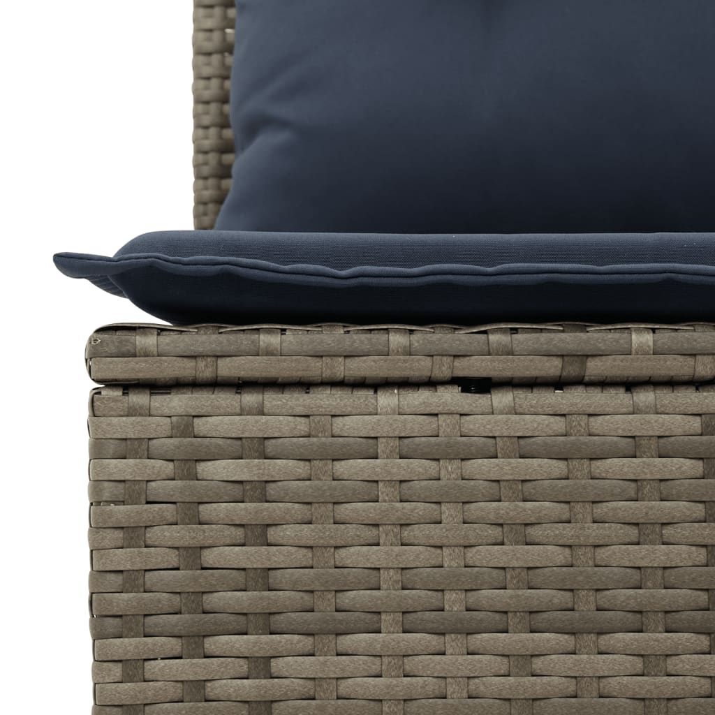 Set Divani da Giardino 10pz con Cuscini in Polyrattan Nero