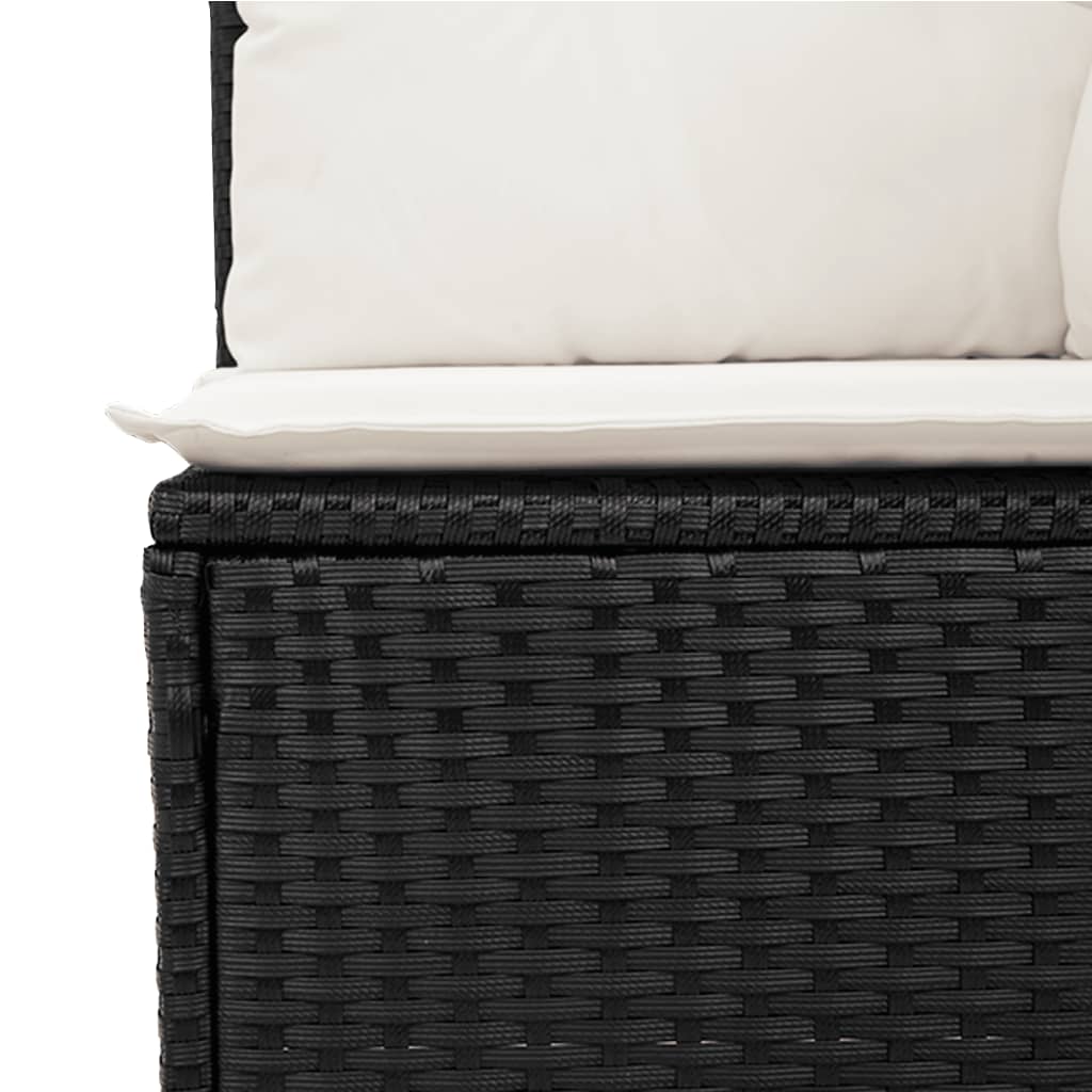 Set Divani da Giardino 11 pz con Cuscini in Polyrattan Nero