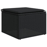 Set Divani da Giardino 11 pz con Cuscini in Polyrattan Nero