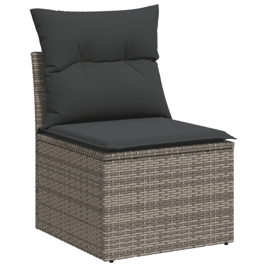 Set Divani da Giardino 11 pz con Cuscini in Polyrattan Nero