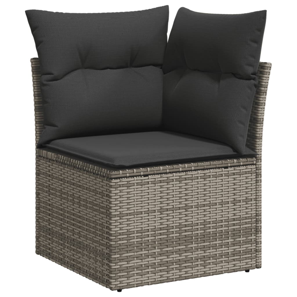 Set Divani da Giardino 11 pz con Cuscini in Polyrattan Nero