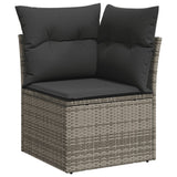 Set Divani da Giardino 11 pz con Cuscini in Polyrattan Nero