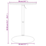 Tavolo Bar Bianco 50x50x90 cm Legno Multistrato Acciaio Cromato