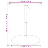 Tavolo Bar Bianco 60x60x90 cm Legno Multistrato Acciaio Cromato