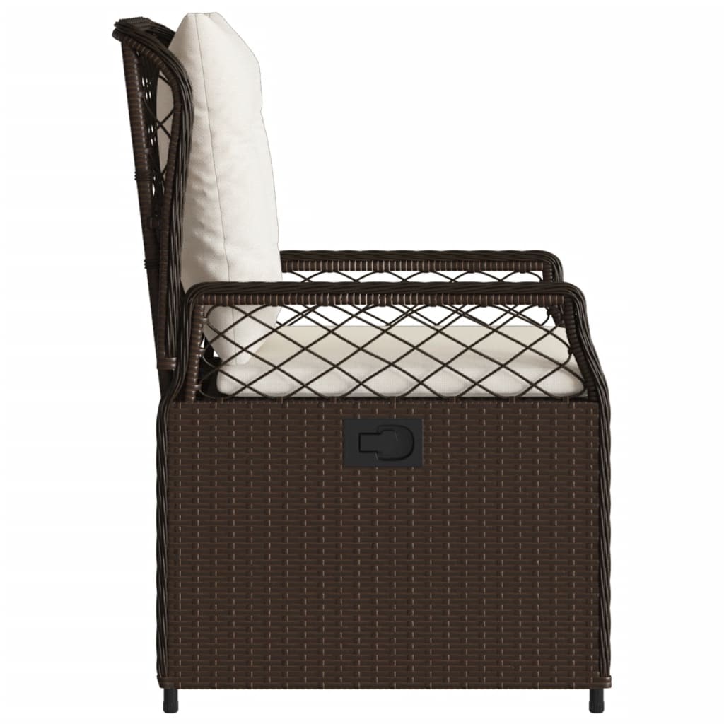 Sedie da Giardino Reclinabili 2 pz Marrone in Polyrattan