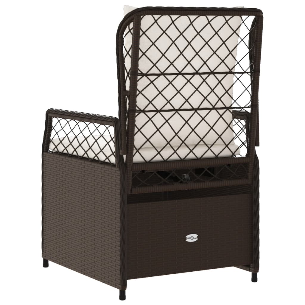 Sedie da Giardino Reclinabili 2 pz Marrone in Polyrattan