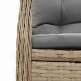 Sedie da Giardino Reclinabili 2 pz Beige Polyrattan