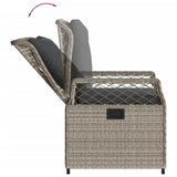 Sedie da Giardino Reclinabili 2 pz Grigio Chiaro Polyrattan