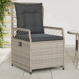 Sedie da Giardino Reclinabili 2 pz Grigio Chiaro Polyrattan