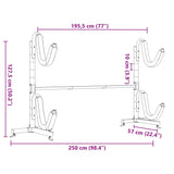 Rastrelliera Porta Kayak per 2 Kayak 250x57x127,5 cm in Acciaio