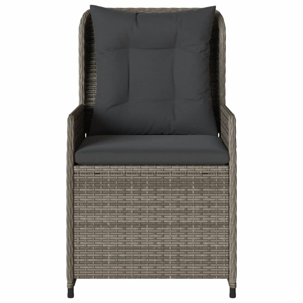 Sedie da Giardino Reclinabili 2 pz Grigio Polyrattan