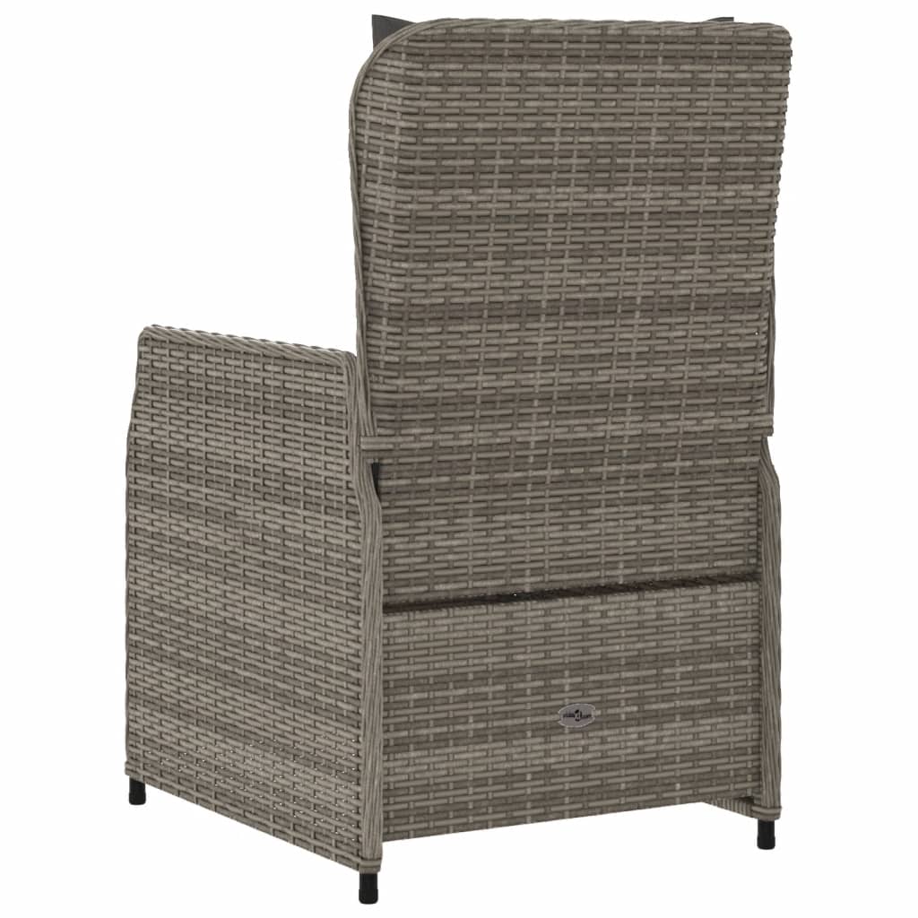 Sedie da Giardino Reclinabili 2 pz Grigio Polyrattan