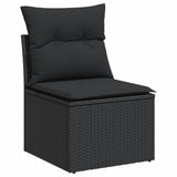 Set Divani da Giardino 9 pz con Cuscini Nero in Polyrattan