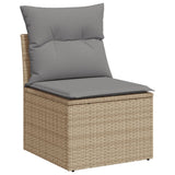 Set Divano da Giardino 8 pz con Cuscini Beige in Polyrattan