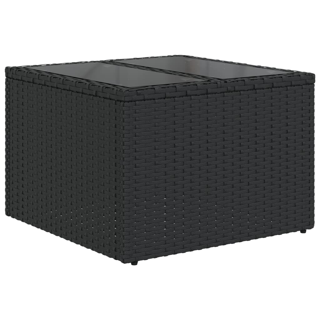 Set Divani da Giardino con Cuscini 7pz Nero Polyrattan