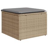 Set Divano da Giardino 6 pz con Cuscini Beige in Polyrattan