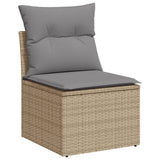 Set Divano da Giardino 10 pz con Cuscini Beige in Polyrattan