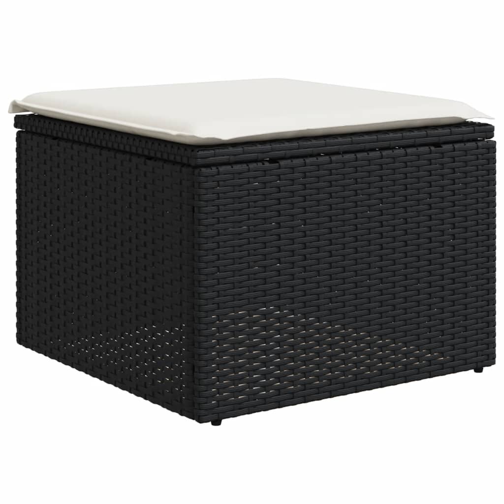 Set Divani da Giardino 5 pz con Cuscini in Polyrattan Nero