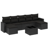 Set Divani da Giardino con Cuscini 8 pz Nero in Polyrattan