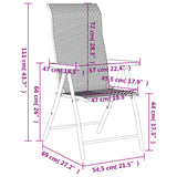 Sedie Pieghevoli da Giardino 8 pz Marroni in Polyrattan