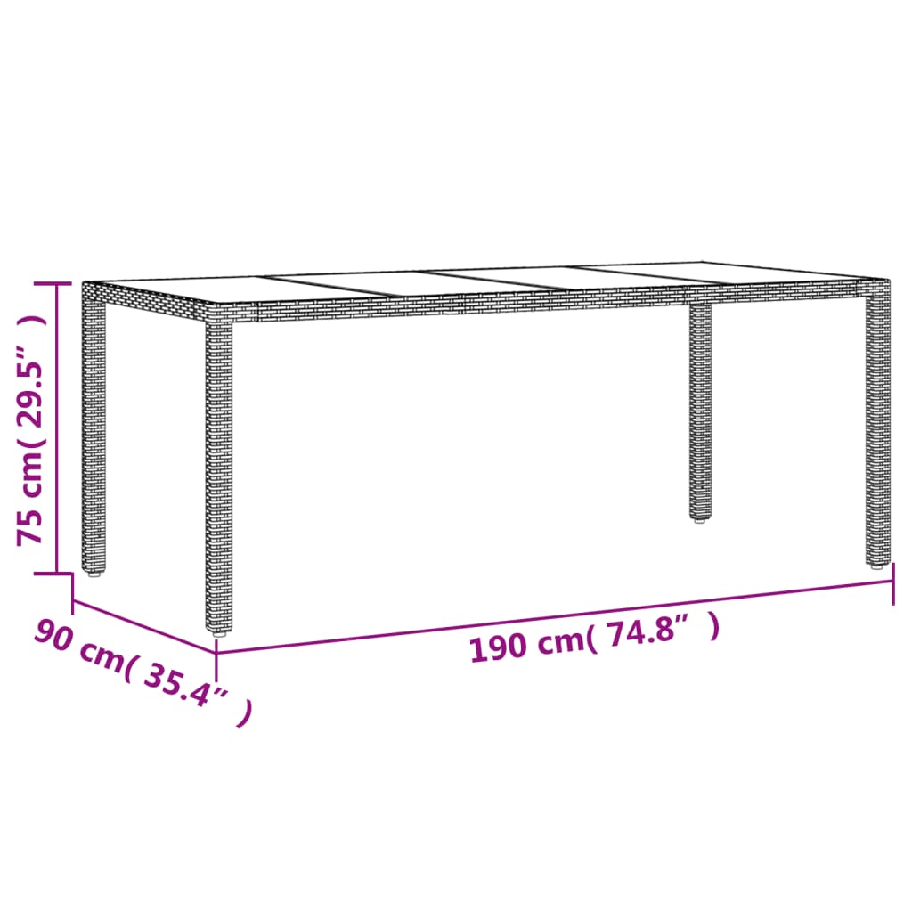 Set Pranzo da Giardino 7 pz Nero con Cuscini Polyrattan Acacia