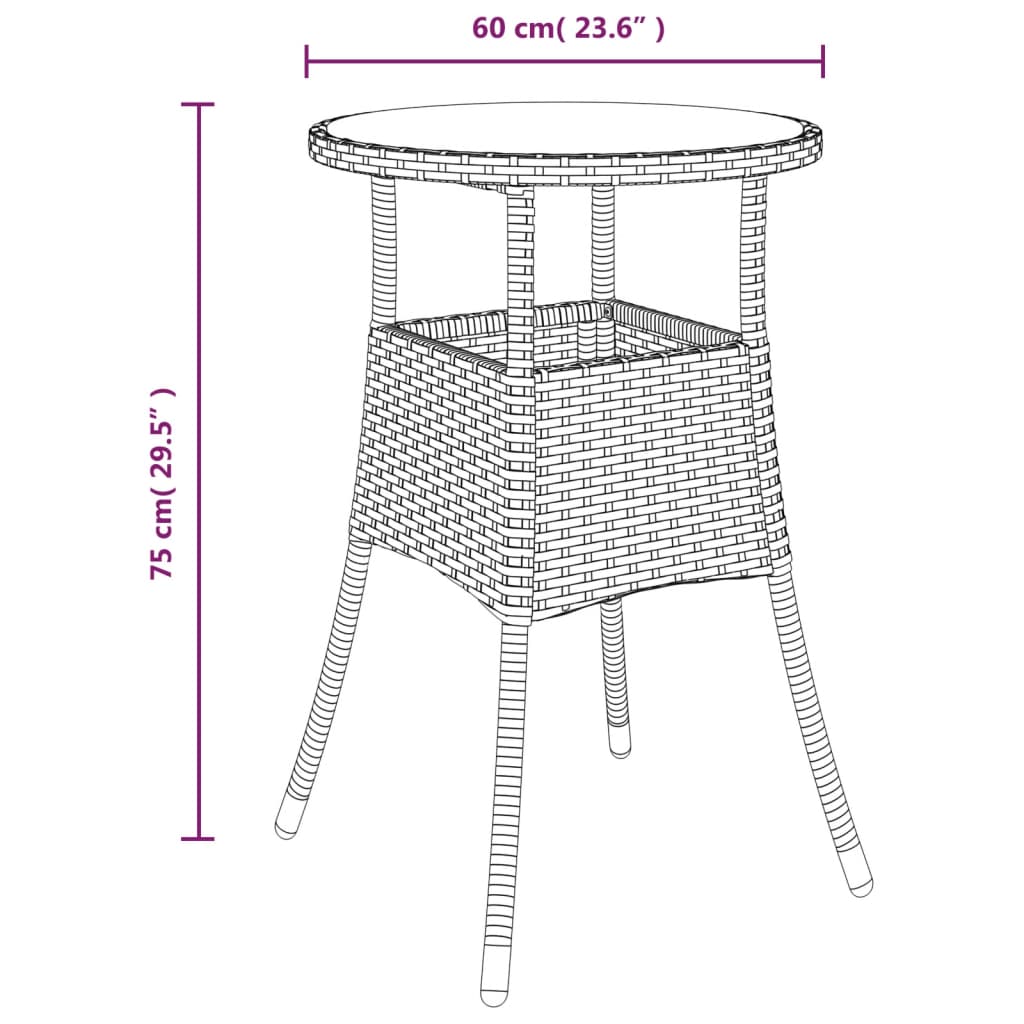 Set da Pranzo da Giardino con Cuscini 5 pz Polyrattan e Vetro