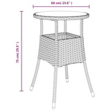 Set da Pranzo da Giardino con Cuscini 5 pz Polyrattan e Vetro