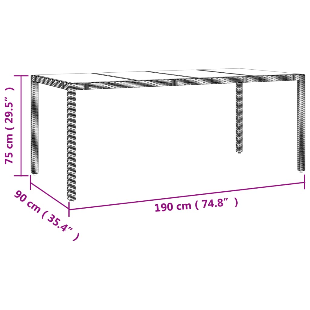 Set da Pranzo da Giardino 9 pz con Cuscini Nero in Polyrattan