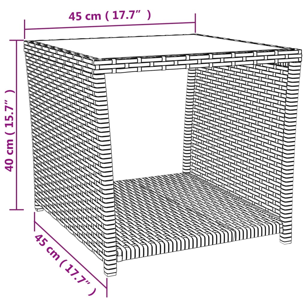 Set da Pranzo da Giardino 3 pz con Cuscini Nero in Polyrattan