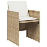 Set da Pranzo da Giardino 5 pz con Cuscini Beige in Polyrattan