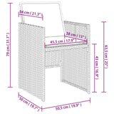 Set da Pranzo da Giardino 5 pz con Cuscini Beige in Polyrattan