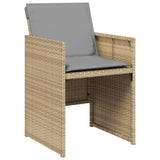 Set Pranzo da Giardino 5 pz con Cuscini Beige Misto Polyrattan