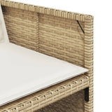 Set da Pranzo da Giardino 7 pz con Cuscini Beige in Polyrattan