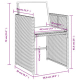 Set Pranzo da Giardino 5pz con Cuscini Grigio Chiaro Polyrattan