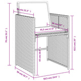 Set da Pranzo da Giardino 7 pz con Cuscini Beige in Polyrattan