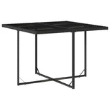 Set da Pranzo da Giardino 11 pz con Cuscini in Polyrattan Nero