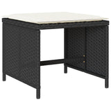 Set da Pranzo da Giardino 11 pz con Cuscini in Polyrattan Nero