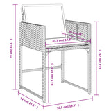 Set da Pranzo da Giardino 5 pz Nero con Cuscini in Polyrattan