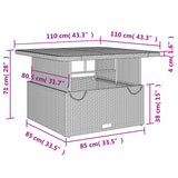 Set da Pranzo da Giardino 5 pz Nero con Cuscini in Polyrattan