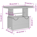 Set da Pranzo da Giardino 4 pz con Cuscini in Polyrattan Grigio