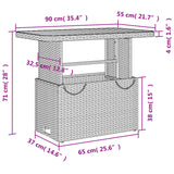 Set da Pranzo da Giardino 4 pz con Cuscini Beige in Polyrattan