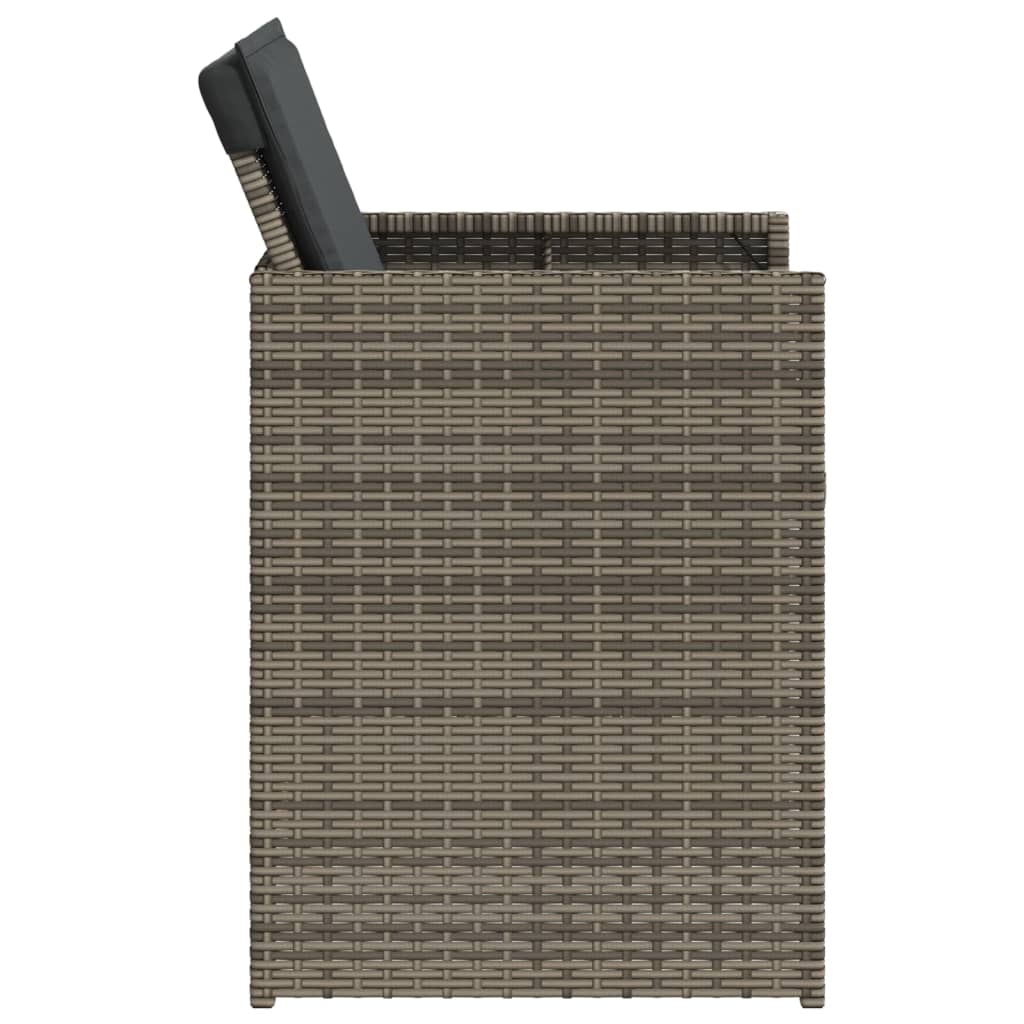 Sedie da Giardino con Cuscini 4pz Grigio in Polyrattan