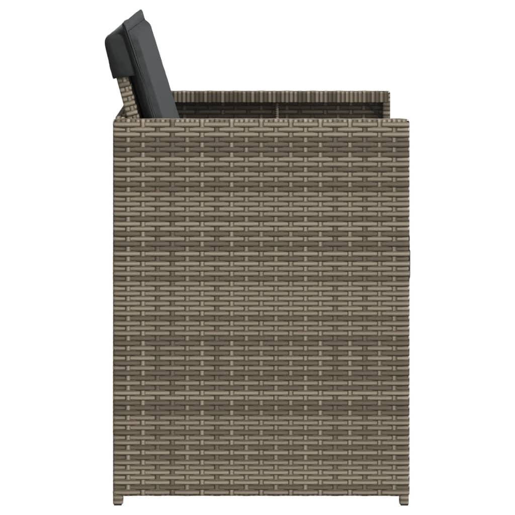 Sedie da Giardino con Cuscini 4pz Grigio in Polyrattan