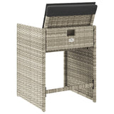 Sedie da Giardino con Cuscini 4 pz Grigio Chiaro in Polyrattan