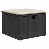 Set Divani da Giardino 9 pz con Cuscini Nero in Polyrattan