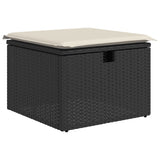 Set Divani da Giardino 11 pz con Cuscini in Polyrattan Nero